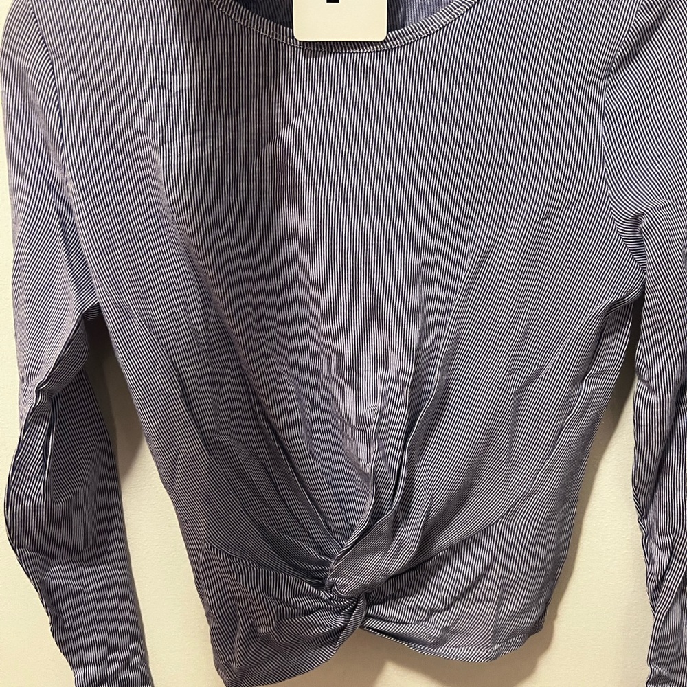 Long Sleeve Purple and White Shirt